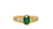 Bague 50 Bague en or jaune, émeraude ovale et diamants 58 Facettes F4834