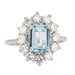 Ring 52 Antique aquamarine diamond daisy ring 58 Facettes 21-185-52