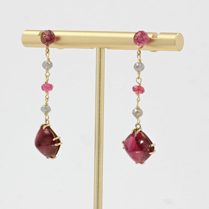 Boucles d'oreilles Pendants d'oreilles tourmalines spinelles et diamants 58 Facettes 21-306