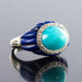 Bague 52 Bague art déco turquoise pain de sucre lapis lazuli diamants 58 Facettes 19-470-53