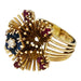 Ring 49 Vintage ring in yellow gold, sapphires, rubies and diamonds. 58 Facettes 30503