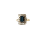 Ring 57 Pompadour Ring Yellow Gold Sapphire and Diamonds 58 Facettes