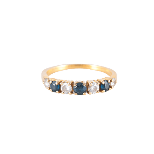 Bague Demi-alliance Saphirs Diamants 58 Facettes 1