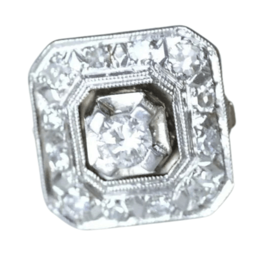 Bague Bague de fiançailles diamant Art Deco octogonale 58 Facettes