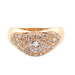 Ring Wavy ring in yellow gold, diamonds 58 Facettes