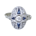 Ring Art Deco Ring in White Gold & Diamonds 58 Facettes