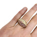 Ring 51 Poiray ring in yellow gold paved with diamonds and pink sapphires. 58 Facettes 29851