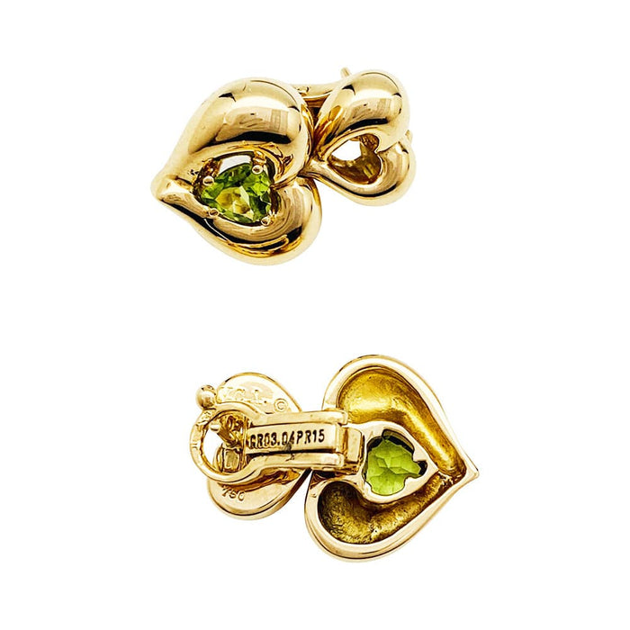 Boucles d'oreilles Van Cleef & Arpels, "Coeur", en or jaune et péridots.