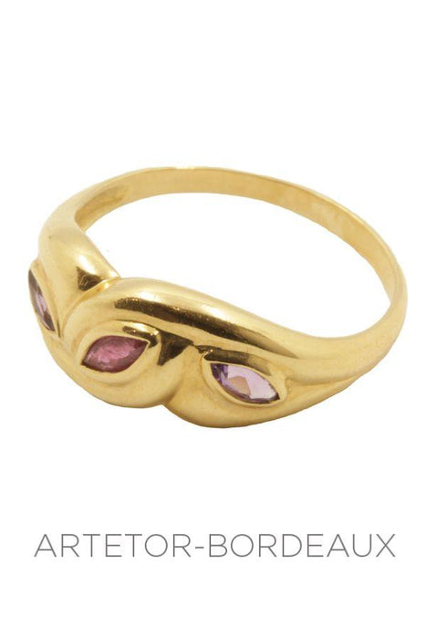 Modern gemstone and ruby ​​ring