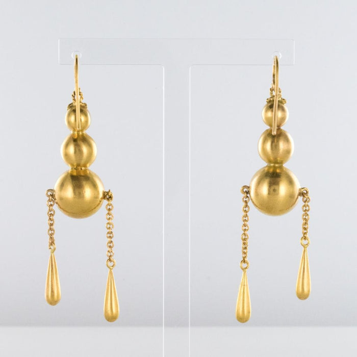 Boucles d'oreilles Boucles d'oreilles pendantes perles et gouttes d'or 58 Facettes 19-261
