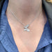 Pendant Butterfly pendant in white gold, diamonds, cable chain. 58 Facettes 30316
