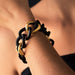 Bracelet Bracelet en ébène et feuilles d'or 58 Facettes 19-398