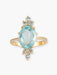 Ring 56.5 Elisa ring in 18kt yellow gold and aquamarine and diamonds 58 Facettes #OO15