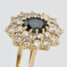 Ring 54 Double row yellow gold sapphire diamond ring 58 Facettes 21-326-54