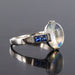 Ring 53 Moonstone and sapphires ring 58 Facettes 17-314-53-1