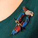 Brooch Diamond enamel parrot brooch 58 Facettes 19-467