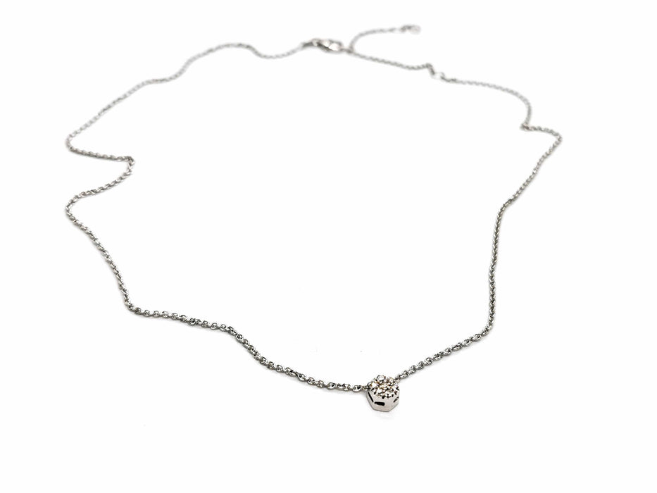 Collier Collier Chaîne + pendentif Or blanc Diamant 58 Facettes 1139156CN