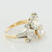 Ring 54 Old diamond and fine pearl ring you and me 58 Facettes 18-049-54