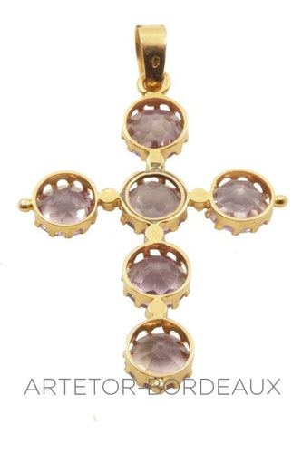 Pendentif Croix améthystes 58 Facettes 25171