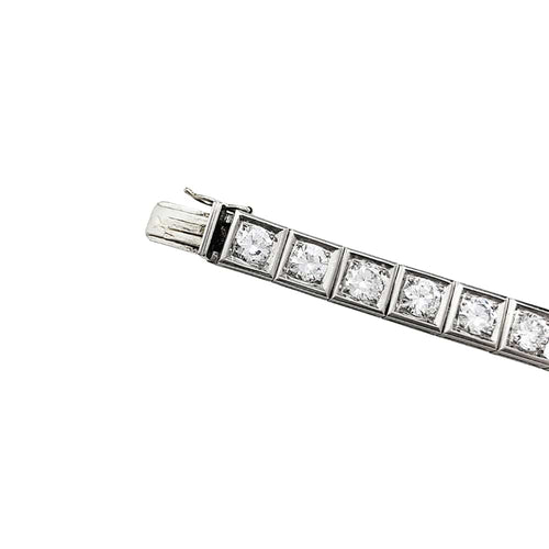 Bracelet Bracelet ligne diamants en platine. 58 Facettes 30600