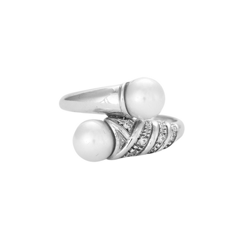 Ring 55 Toi et Moi diamond and pearl ring 58 Facettes 2547