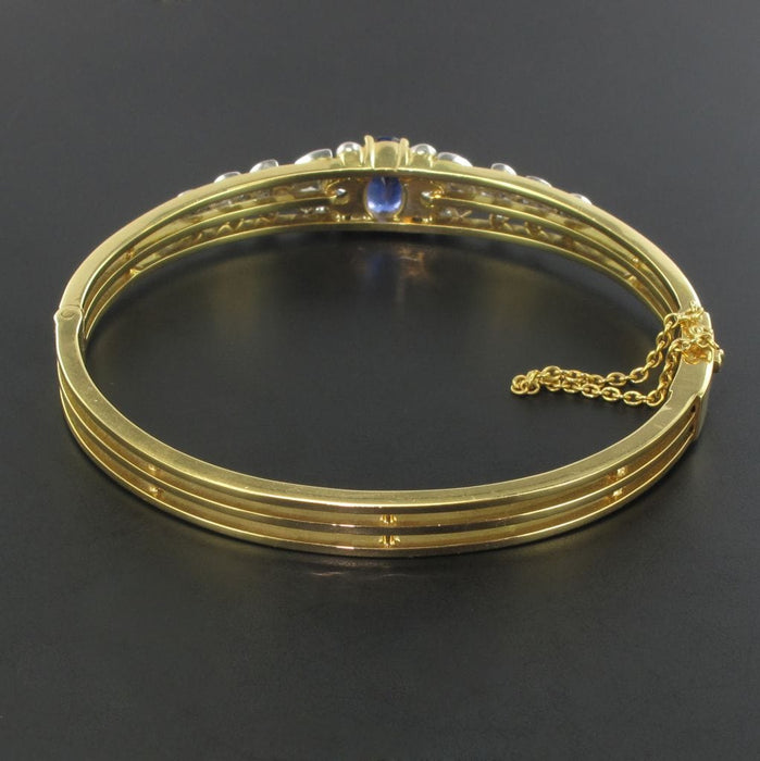 Bracelet Bracelet jonc saphir diamants or 58 Facettes G35