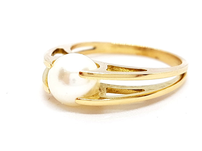 Bague 54 Bague Or jaune Perle 58 Facettes 00317CN