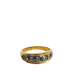 Ring Yellow gold ring with diamonds and sapphires 58 Facettes 5584