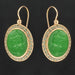 Earrings Leverback earrings with intaglio and green stone crystals 58 Facettes SO029