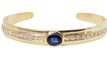 Bracelet Bracelet jonc en or jaune, saphir et diamants 58 Facettes 32539