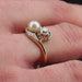 Ring 52 Old ring you and me diamonds fine pearl 58 Facettes 20-509-48