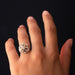 Ring 51 White gold petal ring with diamonds 58 Facettes 20-150-49