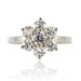 Ring 53 Platinum diamond daisy ring 58 Facettes CS536-52