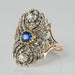 Ring 51 Old sapphire and diamond ring 58 Facettes 18-111-51