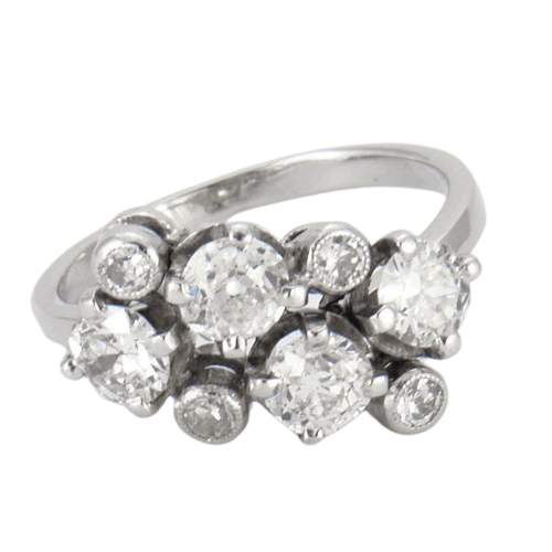 Bague 51 Bague en or gris, diamants 58 Facettes 3529