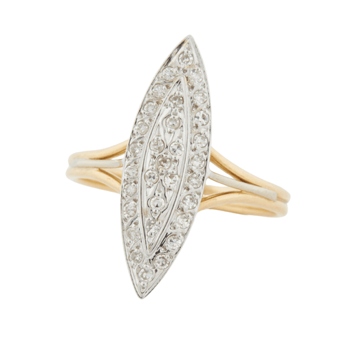 Bague 58 Bag Marquise Or jaune Diamants 58 Facettes RÉF 3009/20