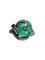 Bague 55 Bague en or blanc 18k sertie d’une émeraude et diamants 58 Facettes