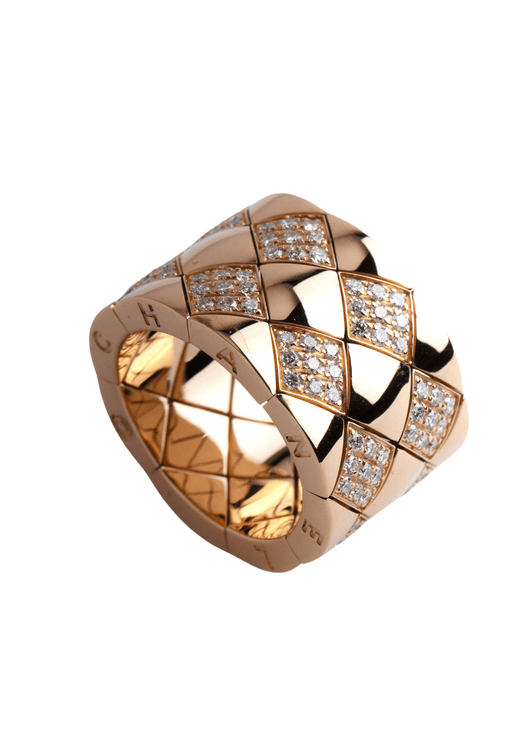Ring 49 CHANEL Quilted Ring 750/1000 Yellow Gold 58 Facettes 64514-61038