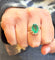 Bague 57 Bague Pompadour émeraude naturelle et diamants 58 Facettes