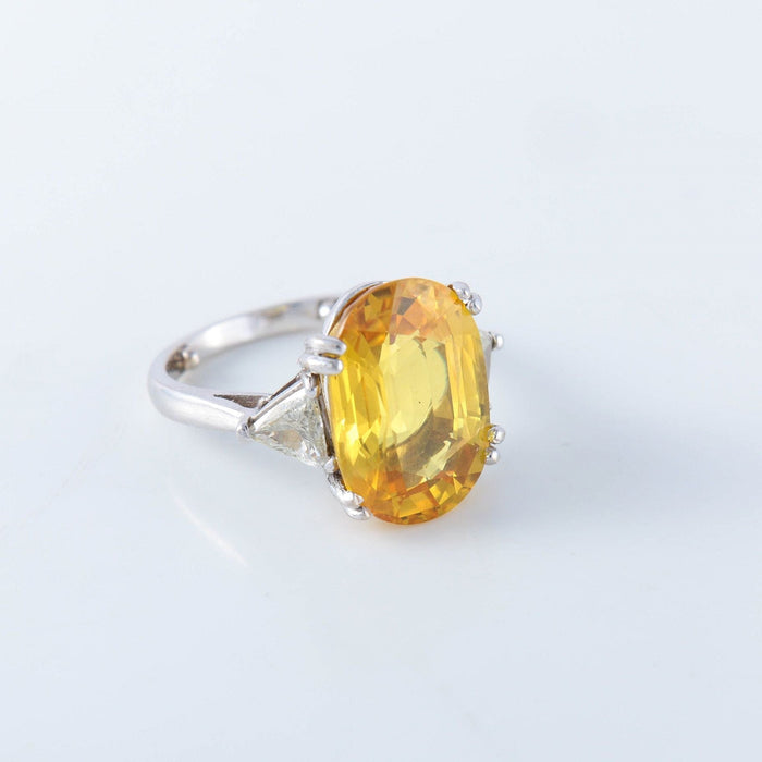 Bague 50 Bague Saphir jaune Diamants 58 Facettes