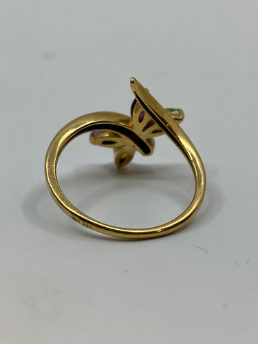 Bague 51 Bague papillon en or jaune & pierres fines 58 Facettes