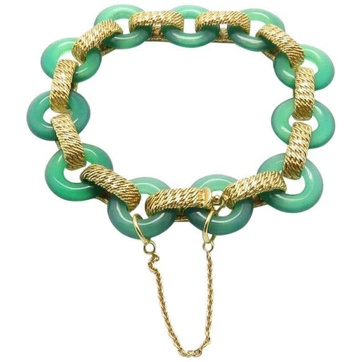 Bracelet Van Cleef & Arpels Bracelet Gold and green agate 58 Facettes 12711