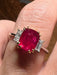 Ring 54 Ruby Ring 3.17ct Diamonds 58 Facettes A 7533