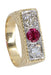 Ring ART DECO RUBY AND DIAMOND RING 58 Facettes 059621