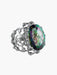 Ring Synthetic Stone Ring White Gold and Diamonds 58 Facettes