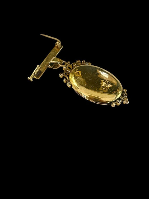 Broche Broche Médaillon Or Turquoises Napoléon III 58 Facettes 1157436
