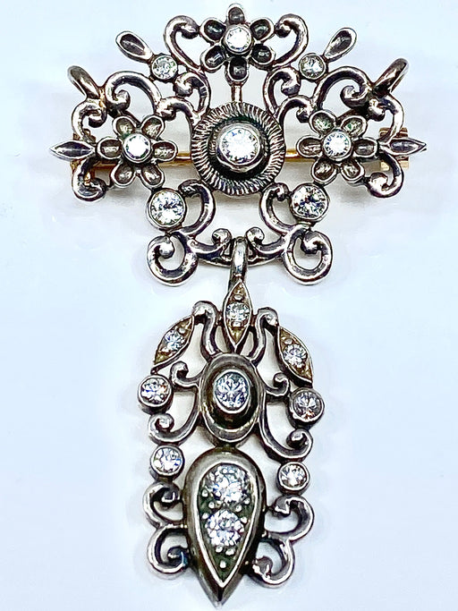 Broche Broche pendentif or argent diamants, Napoléon III 58 Facettes AB171