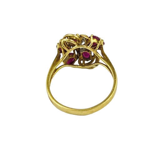 Bague Bague Fleur Or Rubis 58 Facettes 20400000702