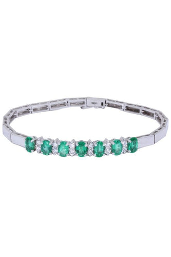 Bracelet BRACELET ARTICULÉ ÉMERAUDES ET DIAMANTS 58 Facettes 076811