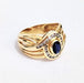 Ring 53 Yellow gold sapphire and diamond ring 58 Facettes TBU